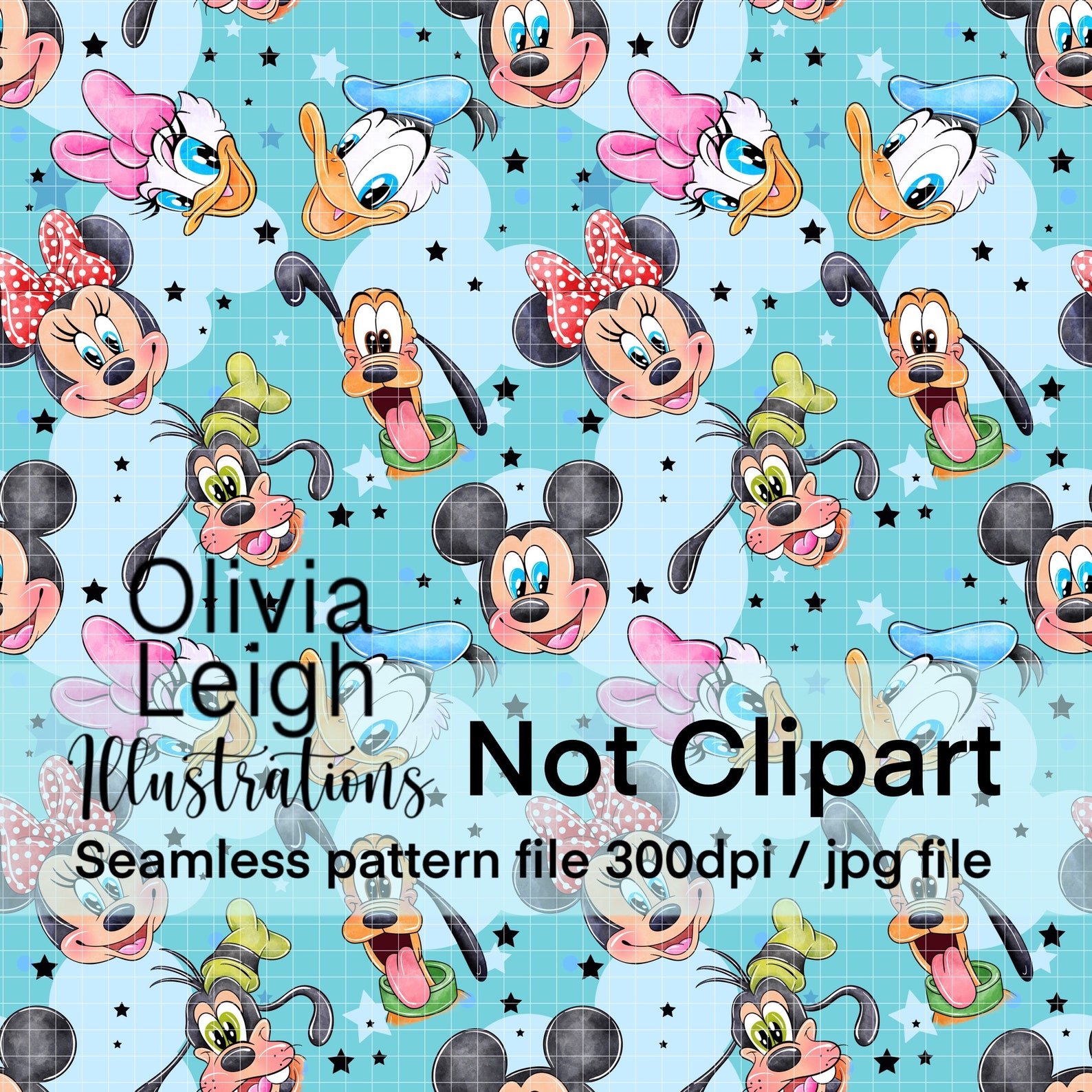 Mickey and Friends Seamless Repeat Pattern. Digital Paper. DIGITAL ...