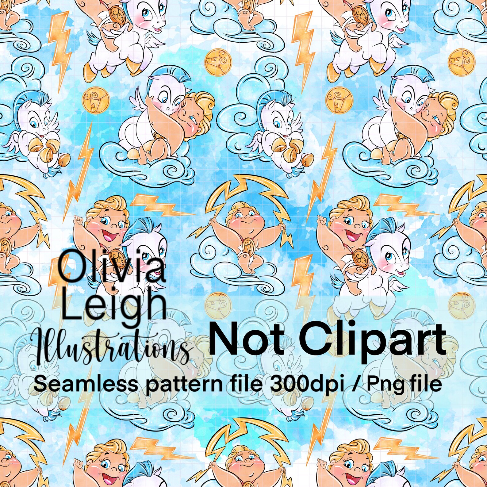 Hercules Pattern Baby Hercules Seamless Repeat Pattern. Digital Paper. DIGITAL DOWNLOAD ...