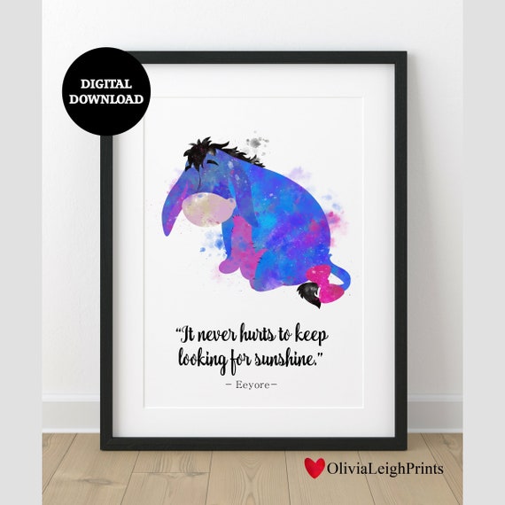 Winnie the Pooh Eeyore Word Art Quote Print-wall Art-gift-nursery