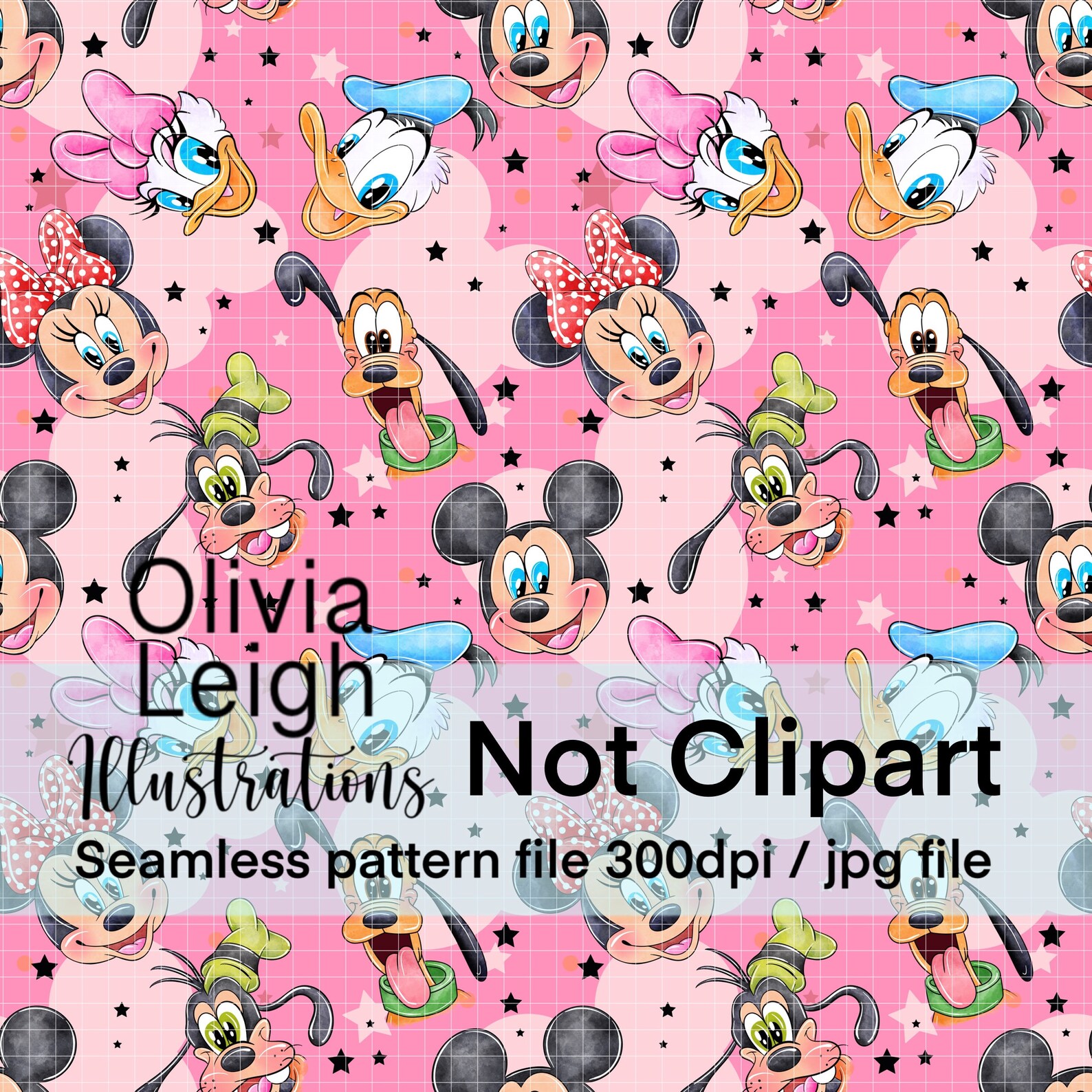 Mickey and Friends Seamless Repeat Pattern. Digital Paper. DIGITAL ...