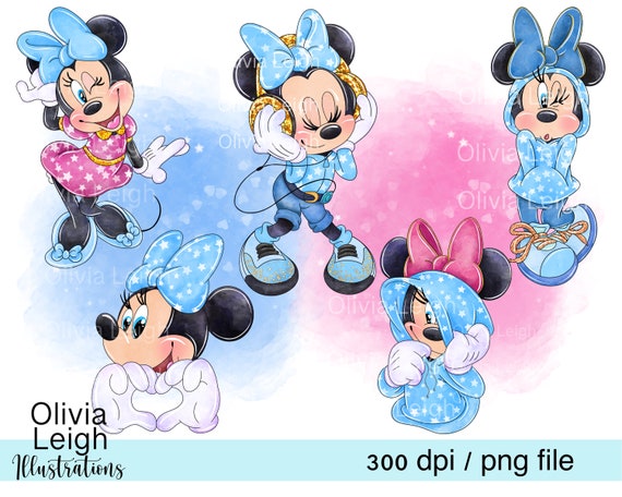 ミニーマウスの星プリントのかわいいクリップアート PNG ファイルの