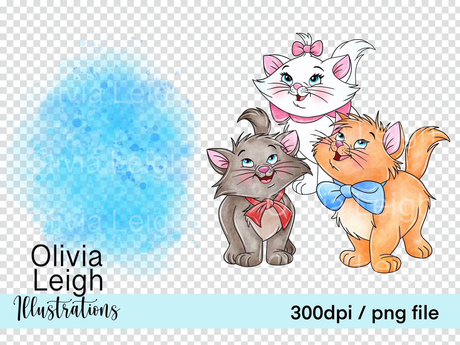 Aristocats Kitten Cute Clipart PNG Files DIGITAL DOWNLOAD Etsy