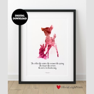 Bambi And Thumper word Art Quote watercolour Art Print-Wall Art-Gift-Nursery DIGITAL DOWNLOAD Printable