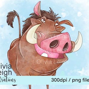 Il Re Leone Pumbaa Carino Clipart PNG Files DOWNLOAD DIGITALE Stampabile