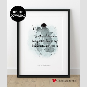 Mickey Mouse Watercolour Word Art Quote Print-Wall Art-Gift-Nursery DIGITAL DOWNLOAD Printable