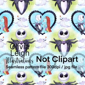 The Nightmare Before Christmas Seamless Pattern. Digital Paper. DIGITAL ...