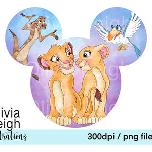 Lindos archivos PNG de imágenes prediseñadas del Rey León DESCARGA DIGITAL Uso comercial Imprimible