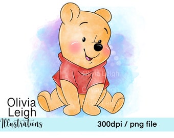 Cute Baby Winnie The Pooh Clipart PNG Files DIGITAL DOWNLOAD Commercial Use Printable