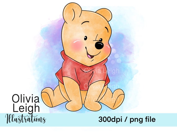 Cute Baby Winnie The Pooh Clipart PNG Files DIGITAL DOWNLOAD Commercial Use  Printable