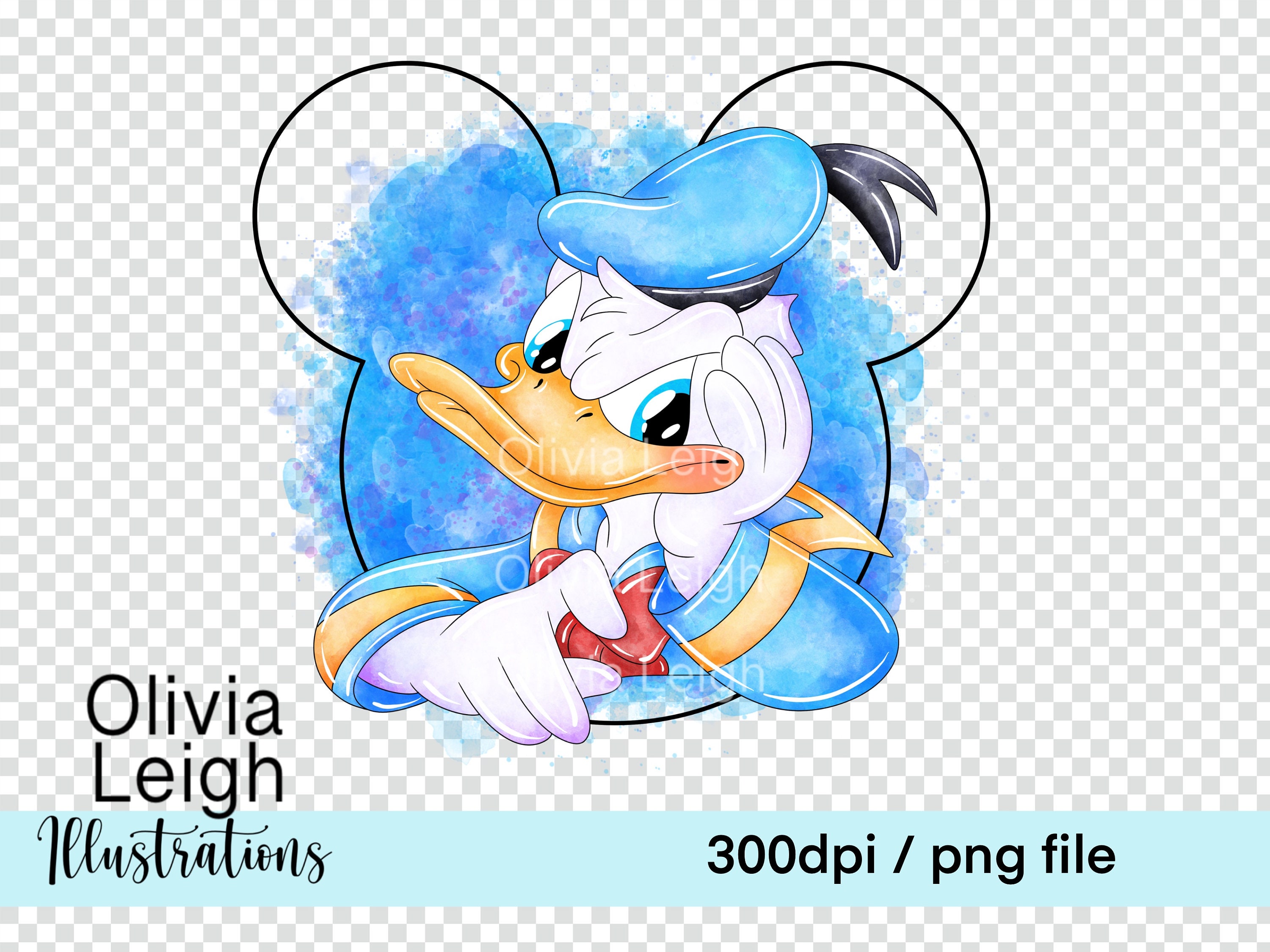 Donald Duck Cute Clipart Sublimation PNG Files DIGITAL DOWNLOAD ...