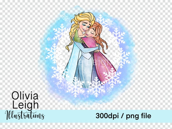 Princess Elsa And Anna Frozen Cute Clipart PNG Files DIGITAL
