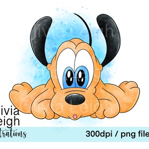 Cute Baby Pluto Clipart PNG Files DIGITAL DOWNLOAD  Printable