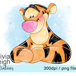Winnie The Pooh Tigger Cute Clipart PNG Files DIGITAL DOWNLOAD  Printable