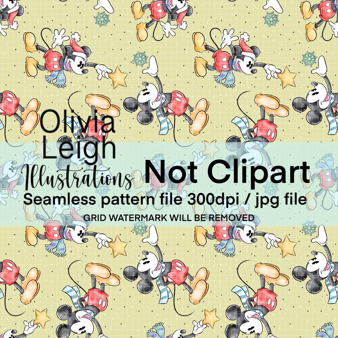 Minnie and Mickey Mouse Classic Christmas Seamless Repeat Pattern ...