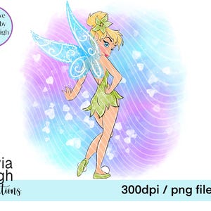 Tinkerbell Princess Fairy Cute Clipart PNG Files DIGITAL DOWNLOAD Sublimation Print Printable
