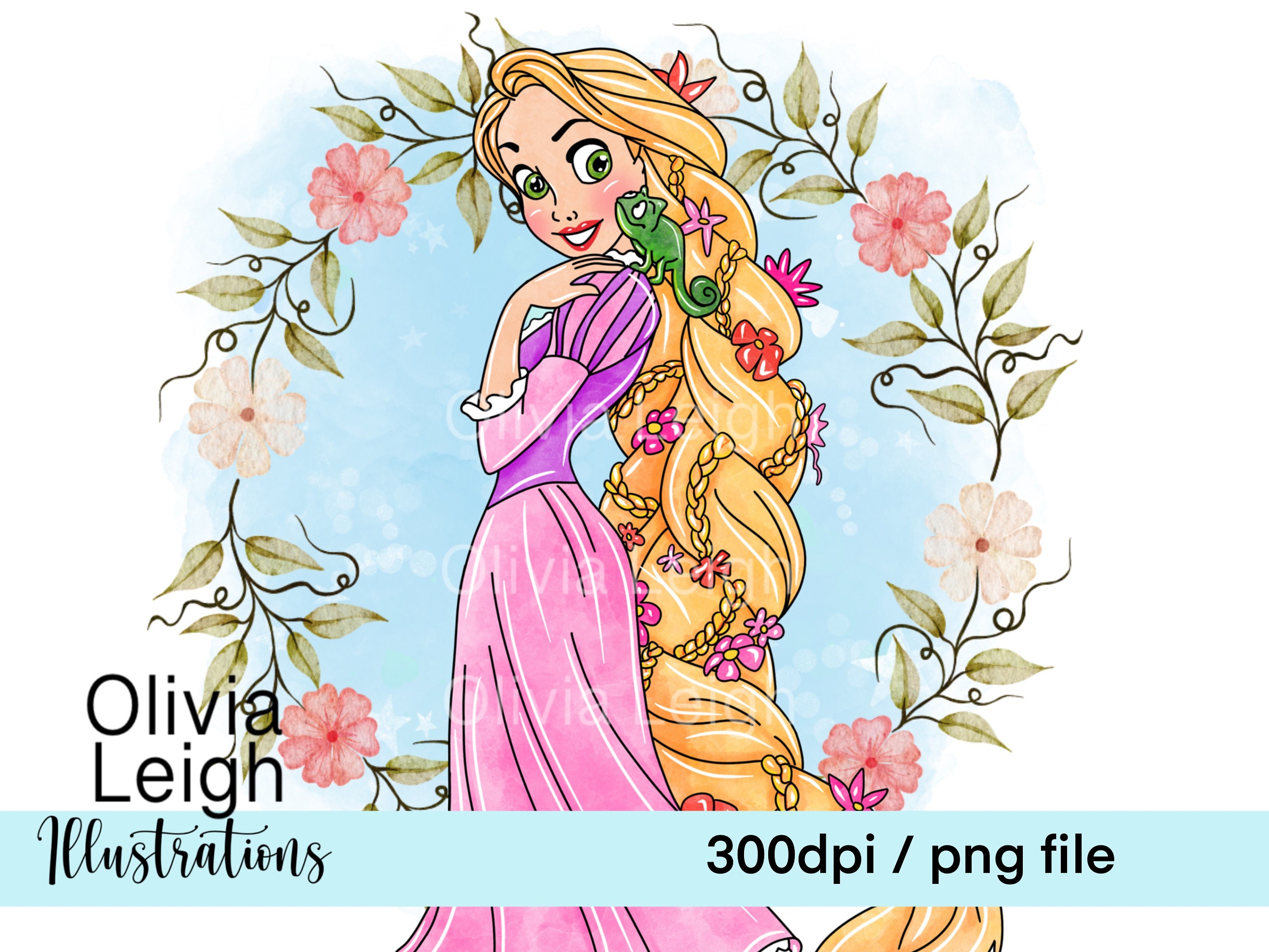Princess Rapunzel Cute Clipart PNG Files DIGITAL DOWNLOAD Etsy Canada