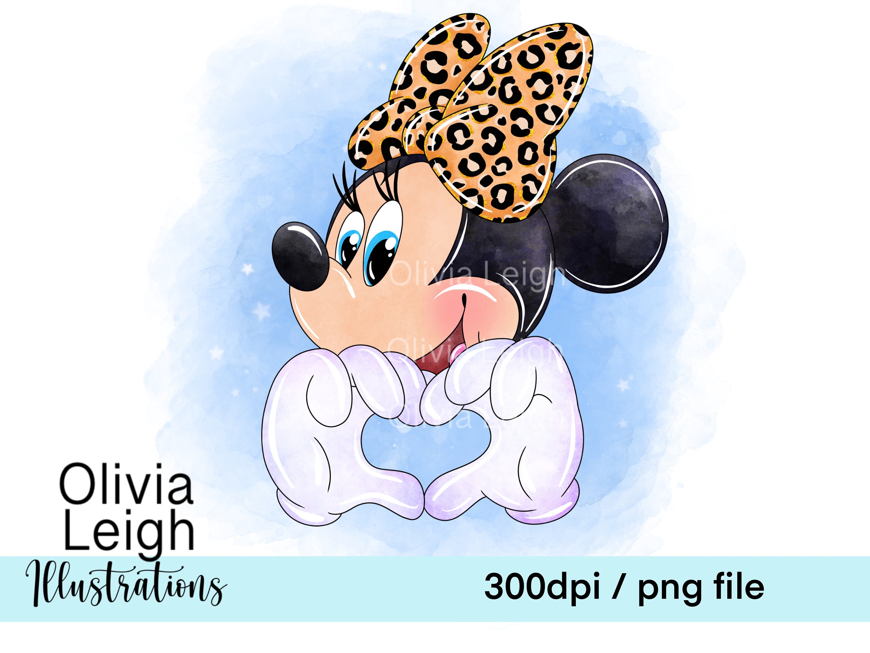 Minnie Cute Leopard Print Clipart PNG Files DIGITAL DOWNLOAD