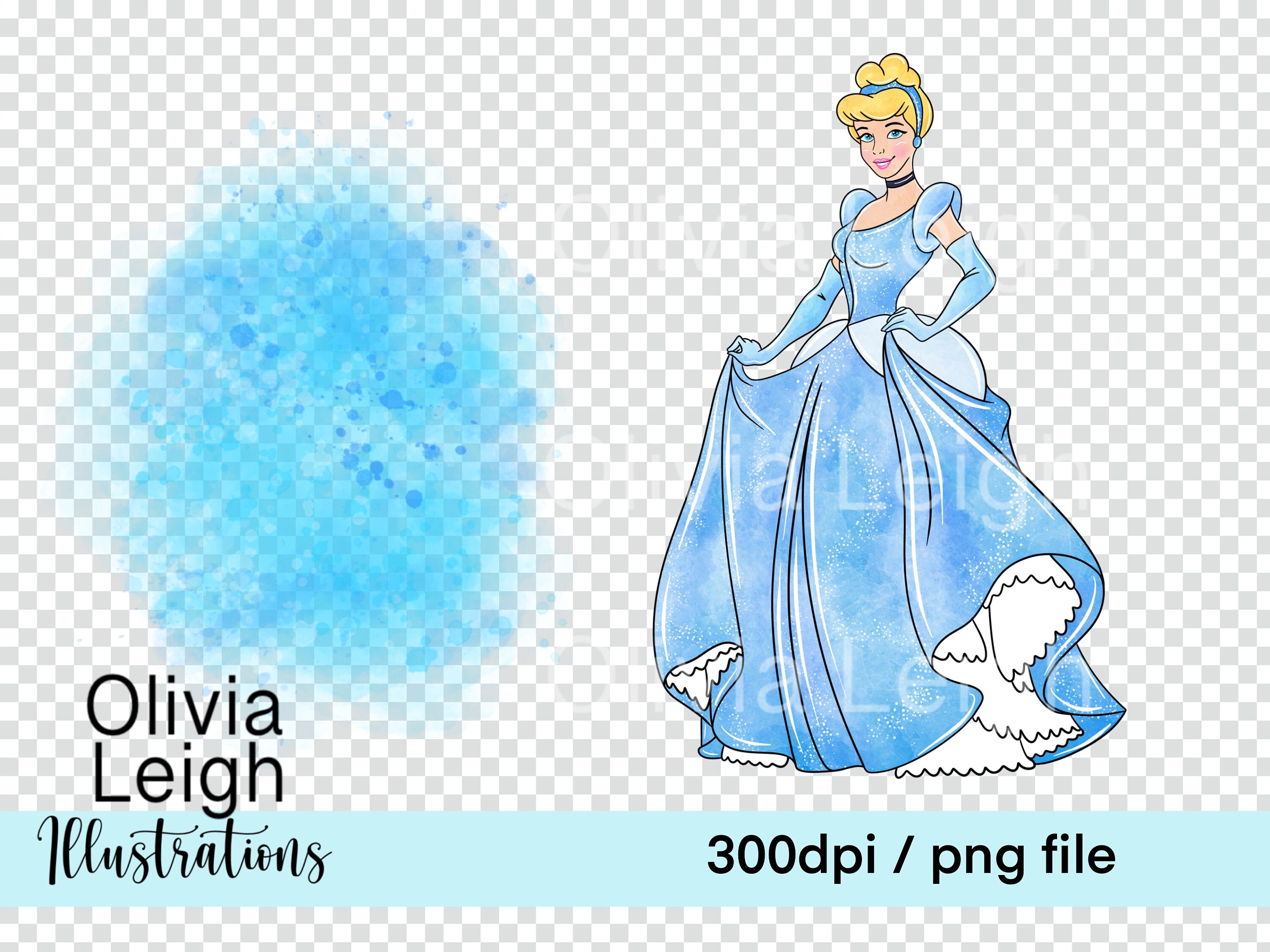 Princess Cinderella Cute Clipart PNG Files DIGITAL DOWNLOAD Printable ...