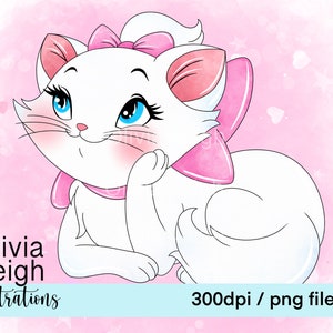 おしゃれキャット 子猫 かわいい クリップアート PNG ファイル デジタルダウンロード 印刷可能