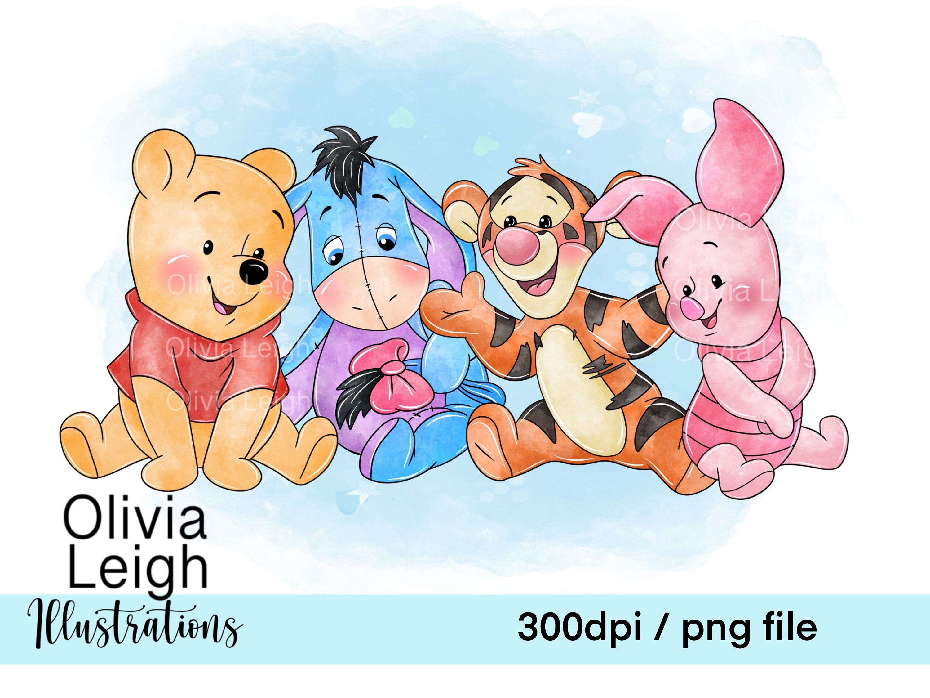 Cute Baby Winnie the Pooh Eeyore Clipart Sublimation PNG Files -   Denmark