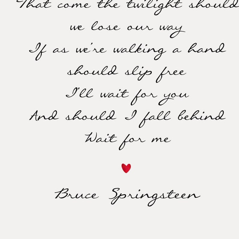 Bruce Springsteen If I should fall Behind Lyrics Quote Wall Etsy