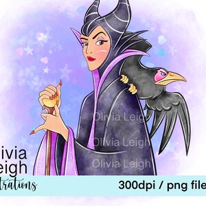 Prinzessin Bösewichte Ursula, Maleficent, Cute Clipart Set PNG Dateien DIGITAL DOWNLOAD Printable Bild 4