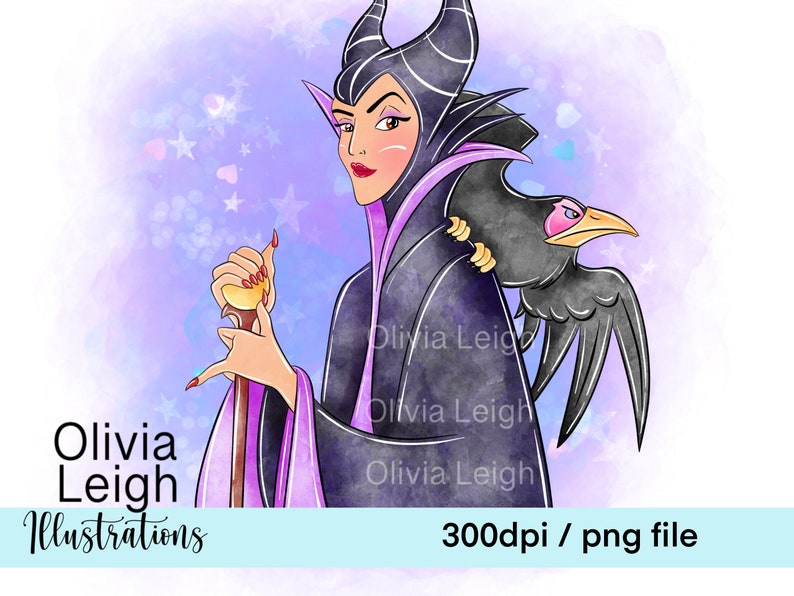 Prinzessin Bösewichte Ursula, Maleficent, Cute Clipart Set PNG Dateien DIGITAL DOWNLOAD Printable Bild 4