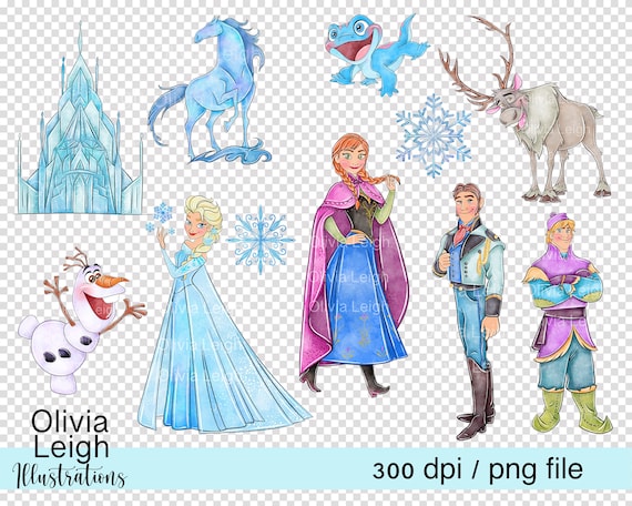 Princess Elsa And Anna Frozen Cute Clipart PNG Files DIGITAL -  Portugal