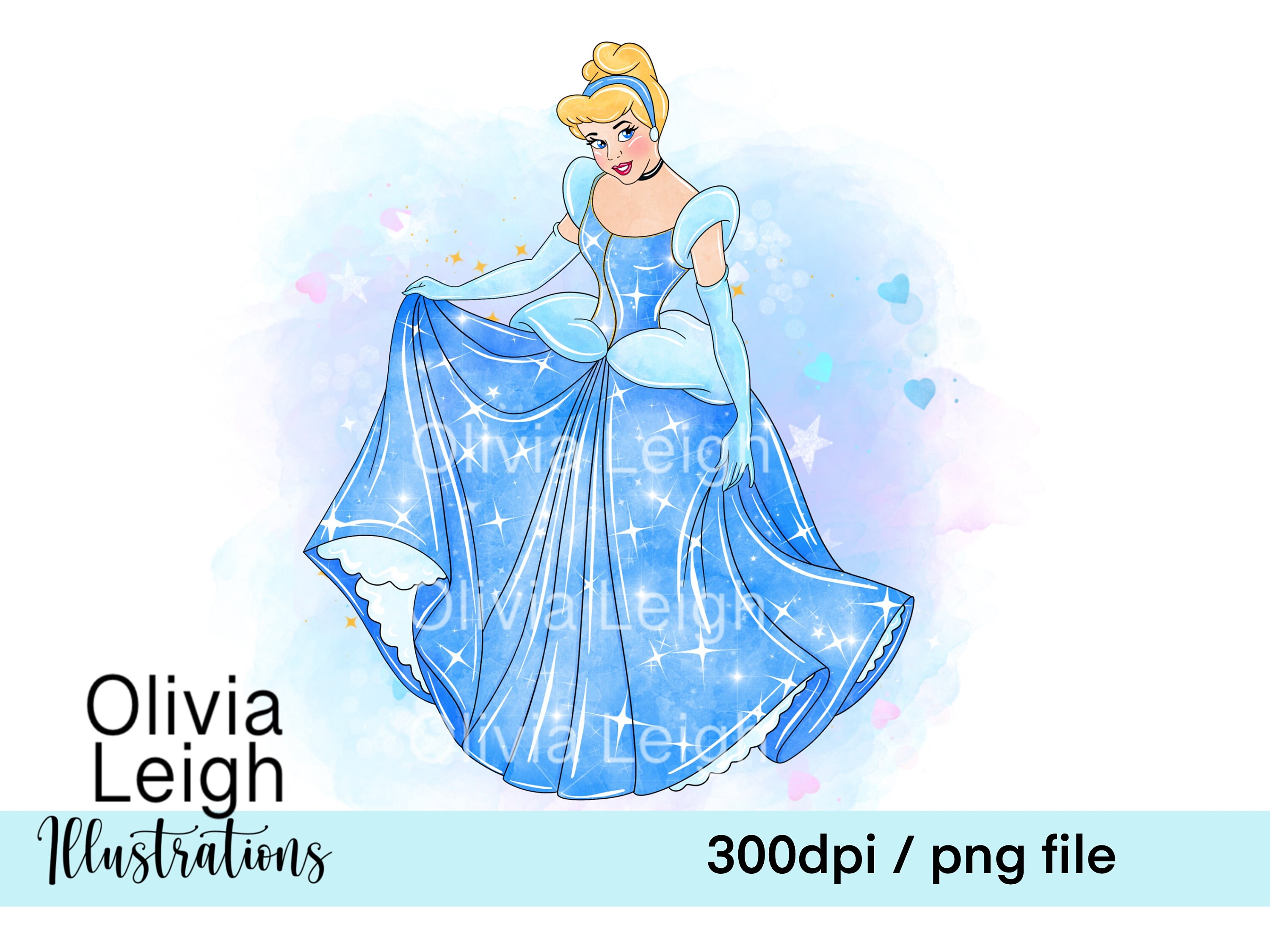 Princess Cinderella Cute Clipart PNG Files DIGITAL DOWNLOAD Printable ...