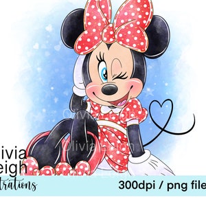 Archivos PNG de Minnie Mouse lindos para descargar DIGITAL Diseño infantil para San Valentín imprimible