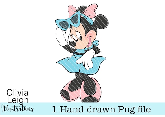 ミニーマウス、夏、かわいいクリップアートPNGファイル手描きデジタル