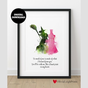 Wicked The Musical Glinda en Elphaba Print-Wall Art-Cadeau DIGITALE DOWNLOAD Afdrukbaar