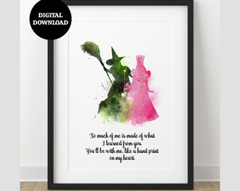Wicked The Musical Glinda And Elphaba Print-Wall Art-Gift DIGITAL DOWNLOAD Printable