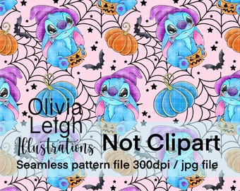 Halloween Stitch Seamless Repeat Pattern. Digital Paper. DIGITAL DOWNLOAD Printable