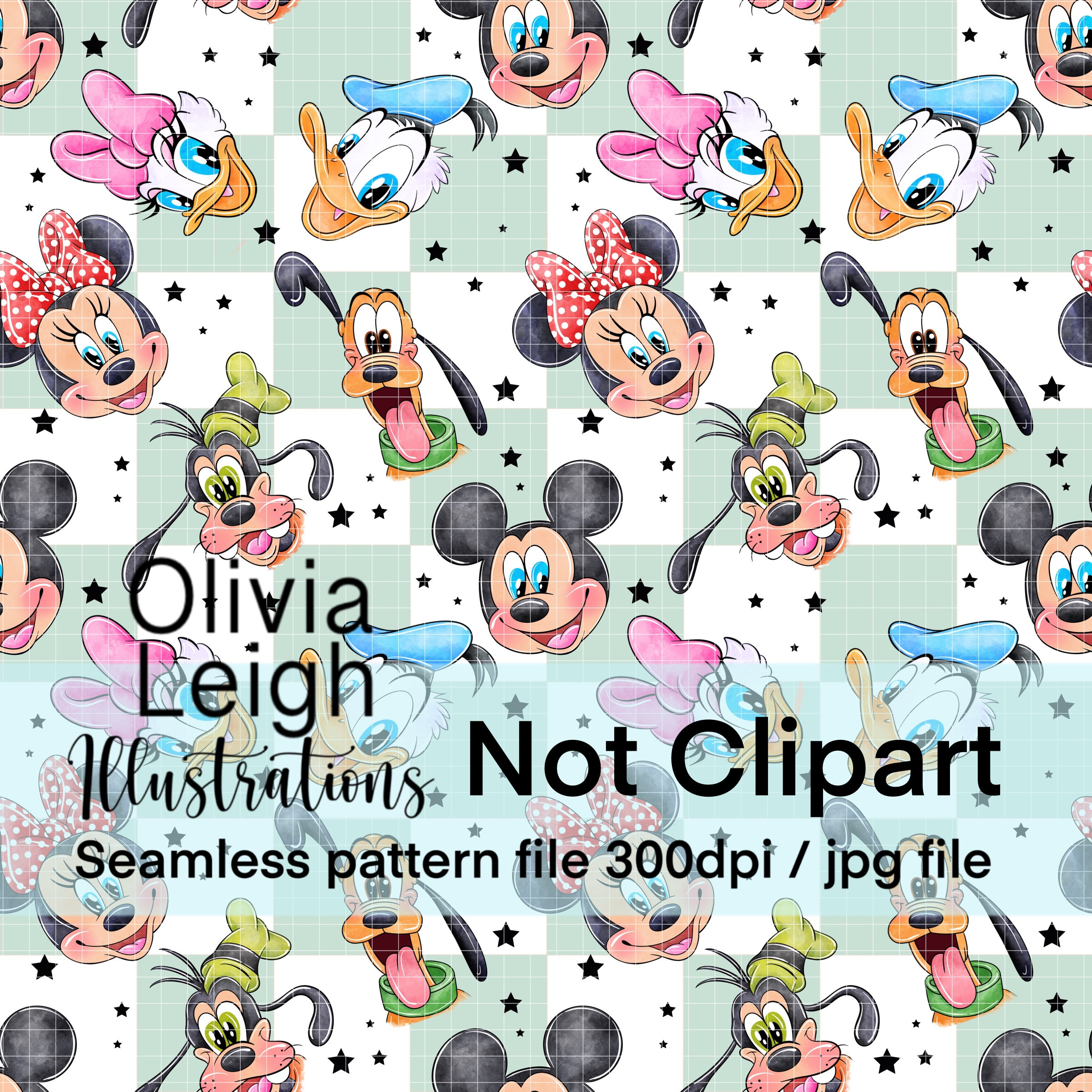 Mickey and Friends Seamless Repeat Pattern. Digital Paper. DIGITAL ...