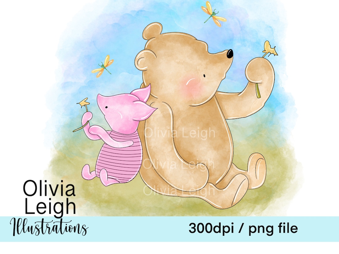 Winnie the Pooh Classic, Pooh Bear, Piglet, Cute Clipart PNG Files ...