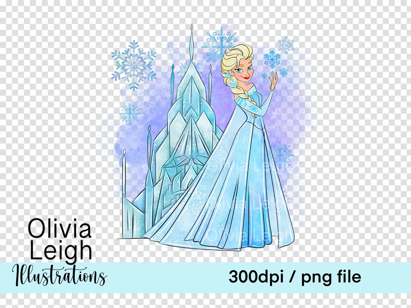 Frozen Princess Elsa Castle Cute Clipart Sublimation PNG Files DIGITAL ...