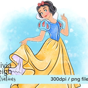 Prinzessin Schneewittchen niedlichen Clipart PNG-Dateien DIGITAL DOWNLOAD Sublimation druckbare