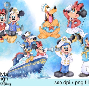 Mickey And Friends Boat Cruise Carino Clipart Set File PNG DOWNLOAD DIGITALE Stampabile