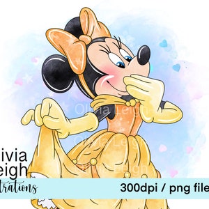 Minnie Mouse Princesa Bella Lindo Clipart PNG Archivos DESCARGA DIGITAL Imprimible