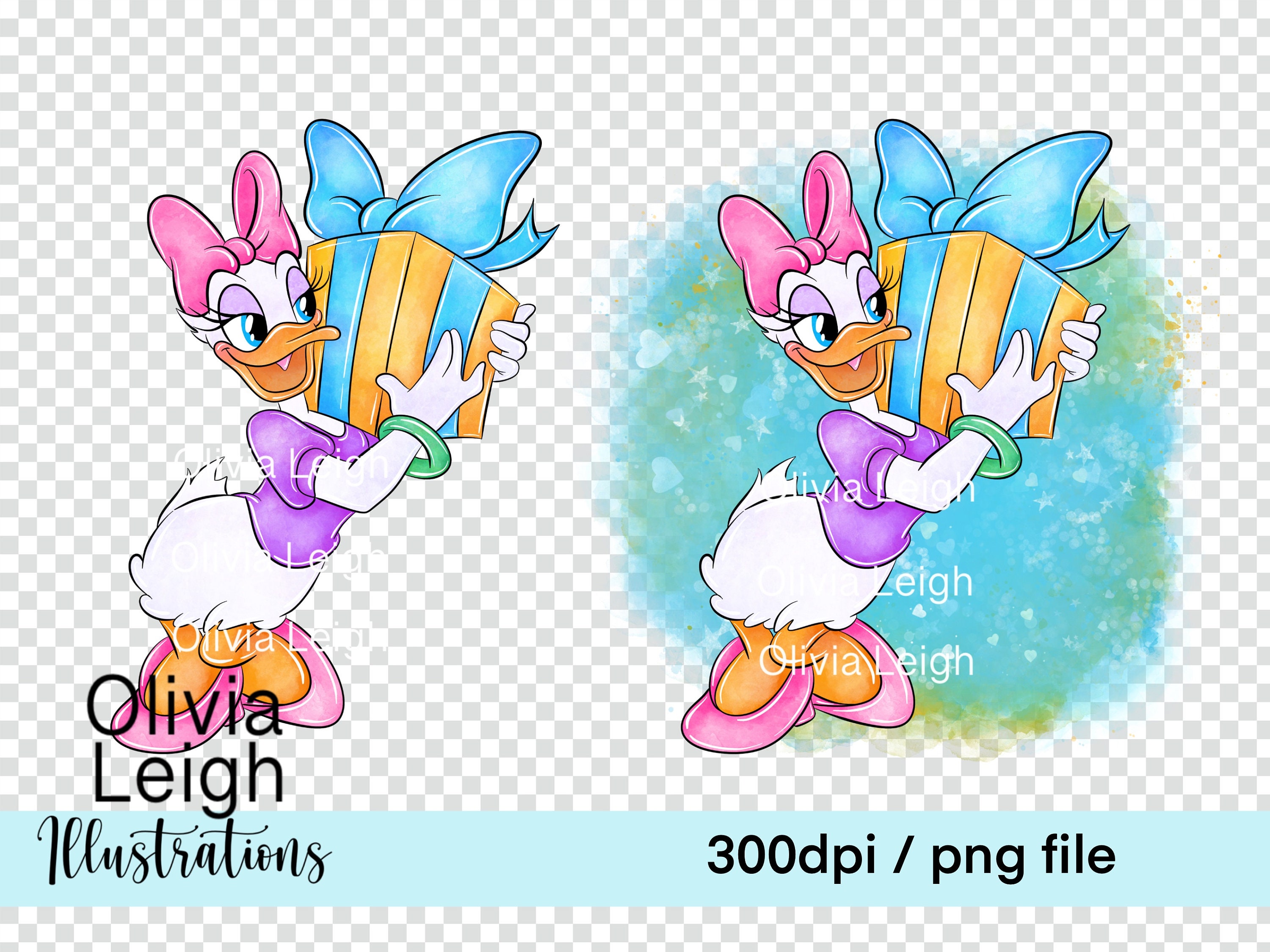 Cute Daisy Duck Birthday Clipart Sublimation PNG Files DIGITAL DOWNLOAD ...