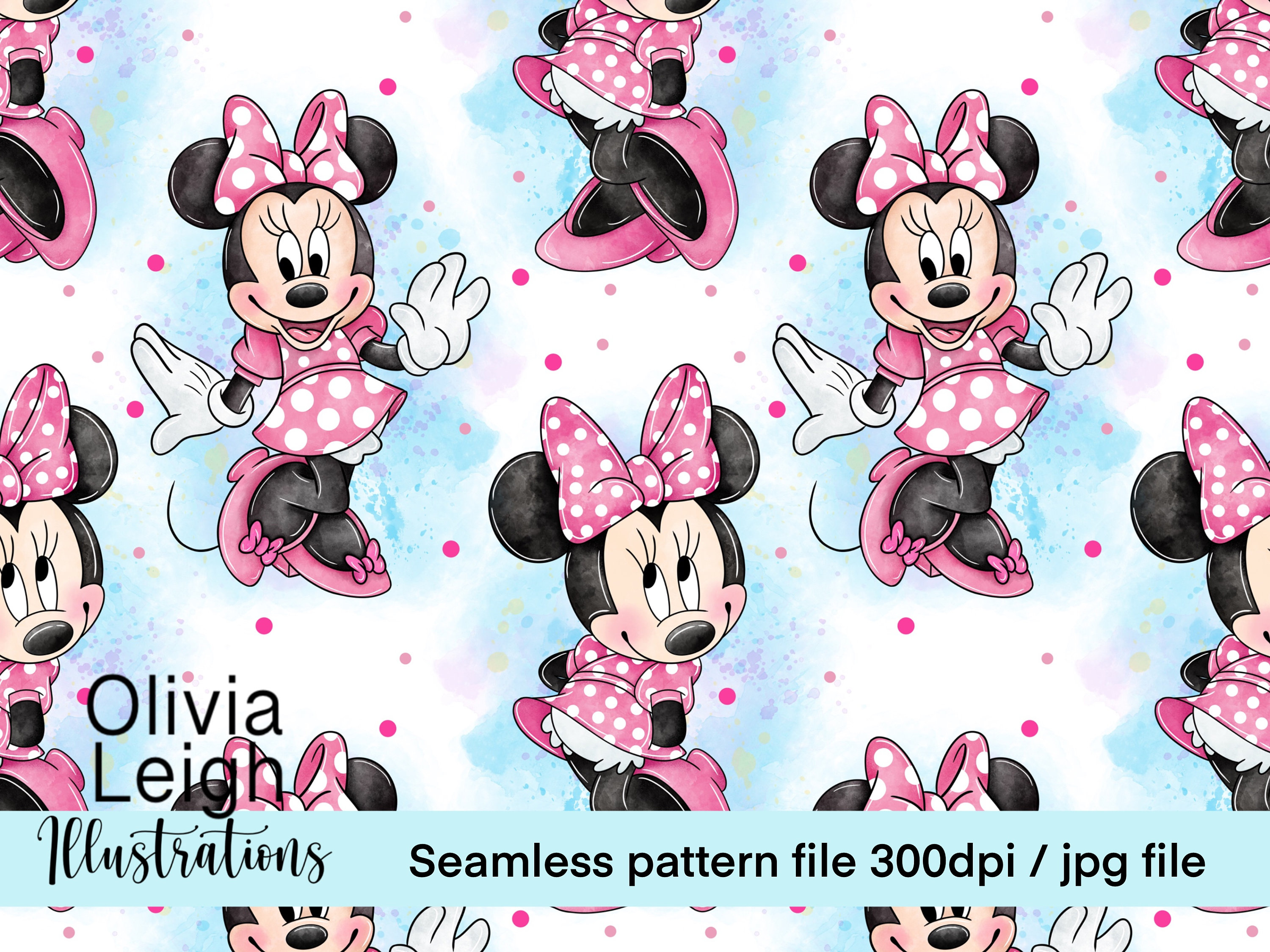 Cute Minnie Mouse Seamless Pattern. Digital Paper. DIGITAL Etsy UK