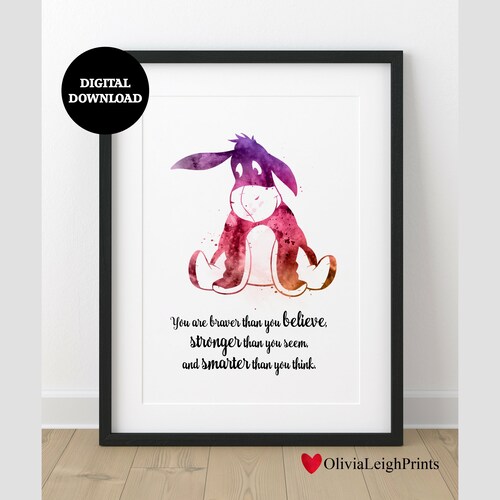 Eeyore Quote ART PRINT Winnie the Pooh Nursery Gift Wall Etsy