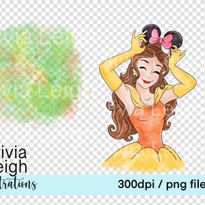 Princess Belle, Beauty and the Beast, Castle Cute Clipart PNG Files ...