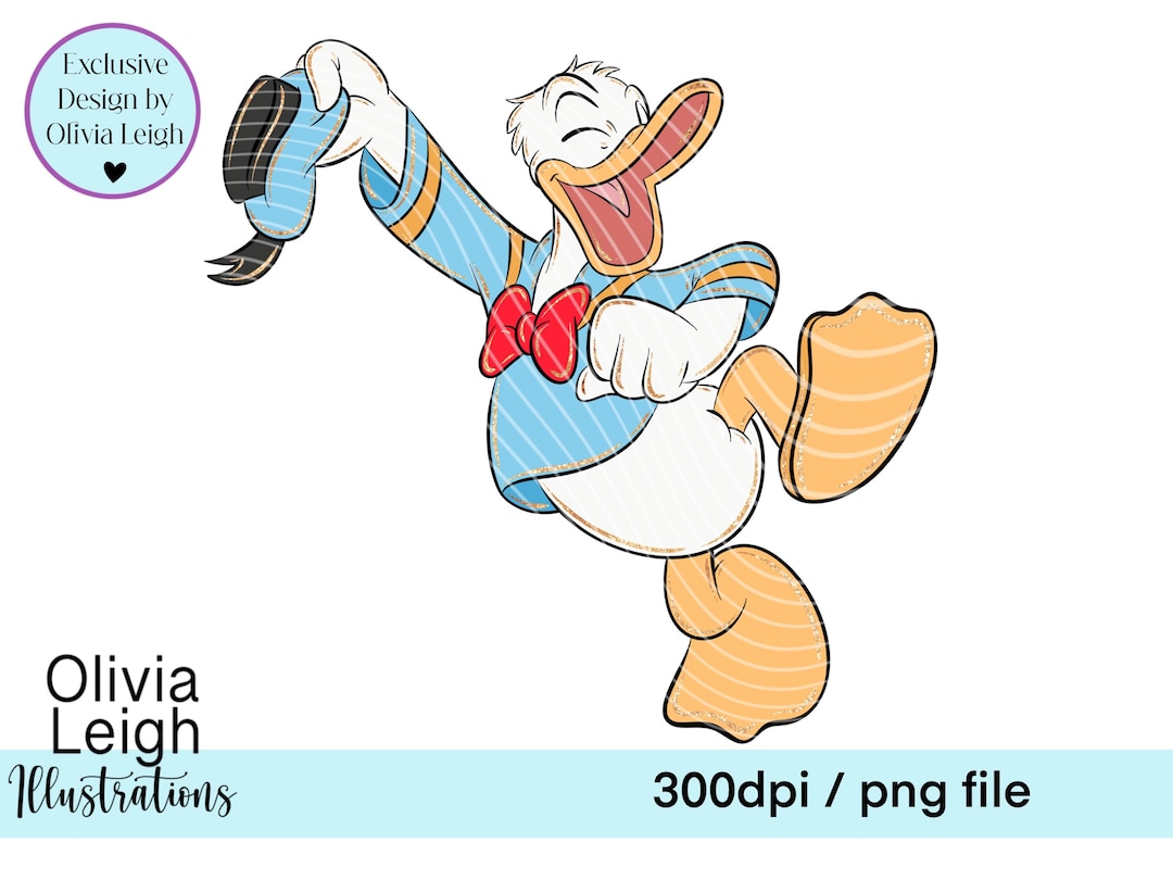 Donald Duck, Cute Glitter Clipart Sublimation Glitter PNG Files DIGITAL ...