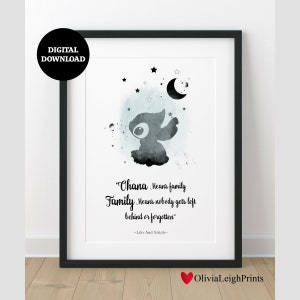 Lilo And Stitch Quote Print-Wall Art-Gift- DIGITAL DOWNLOAD Printable