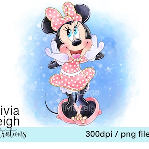 Archivos PNG de Minnie Mouse lindos para descargar DESCARGA DIGITAL para niños, sublimación imprimible
