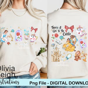 Descarga digital de archivo de diseño de camiseta de estilo coqueto con cita de la princesa Bella y la bestia PNG