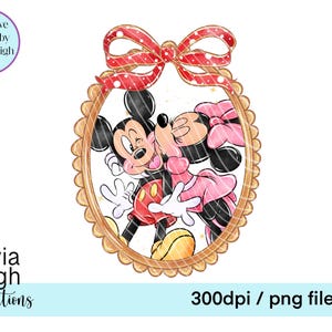 Mickey, Minnie Mouse Locket, Clipart PNG-Dateien DIGITAL DOWNLOAD Sublimation Printable
