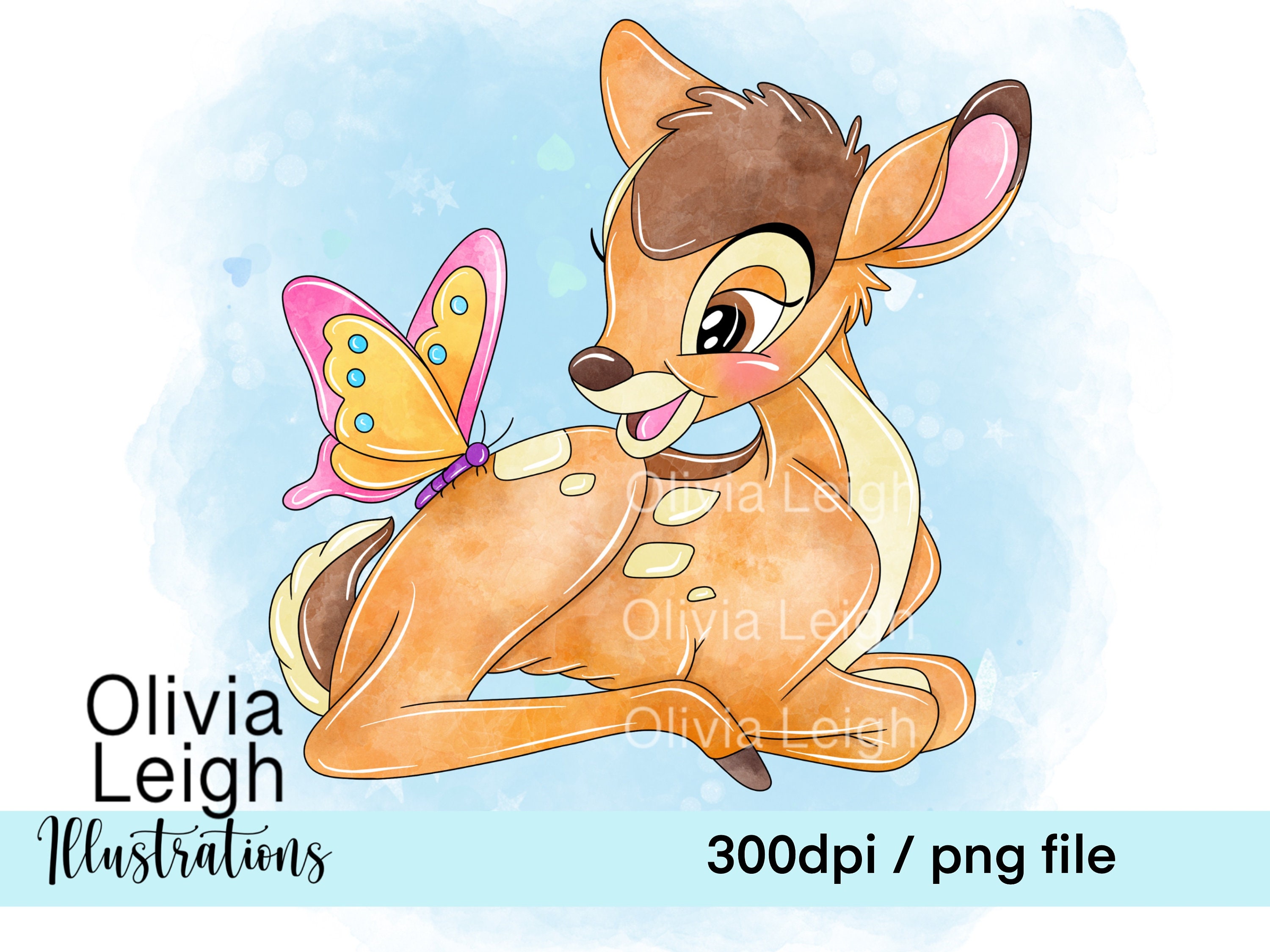 Bambi and Thumper Rabbit Cute Clipart PNG Files DIGITAL DOWNLOAD ...